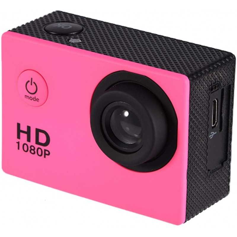 Camera video sport, klausstech, calitate full hd, rezistenta la apa, 1080p / 720p, 12m roz